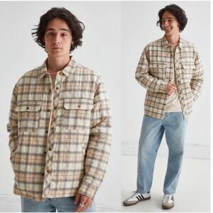 BDG Urban Outfitters Quilted Plaid Shirt Jacket Men's Button Front Pockets - XL